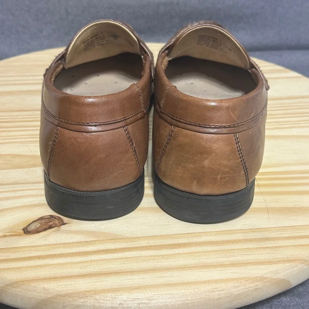 GH Bass Mens Adams II‎ Tassel Loafers Brown Leather Slip On Shoes 11M